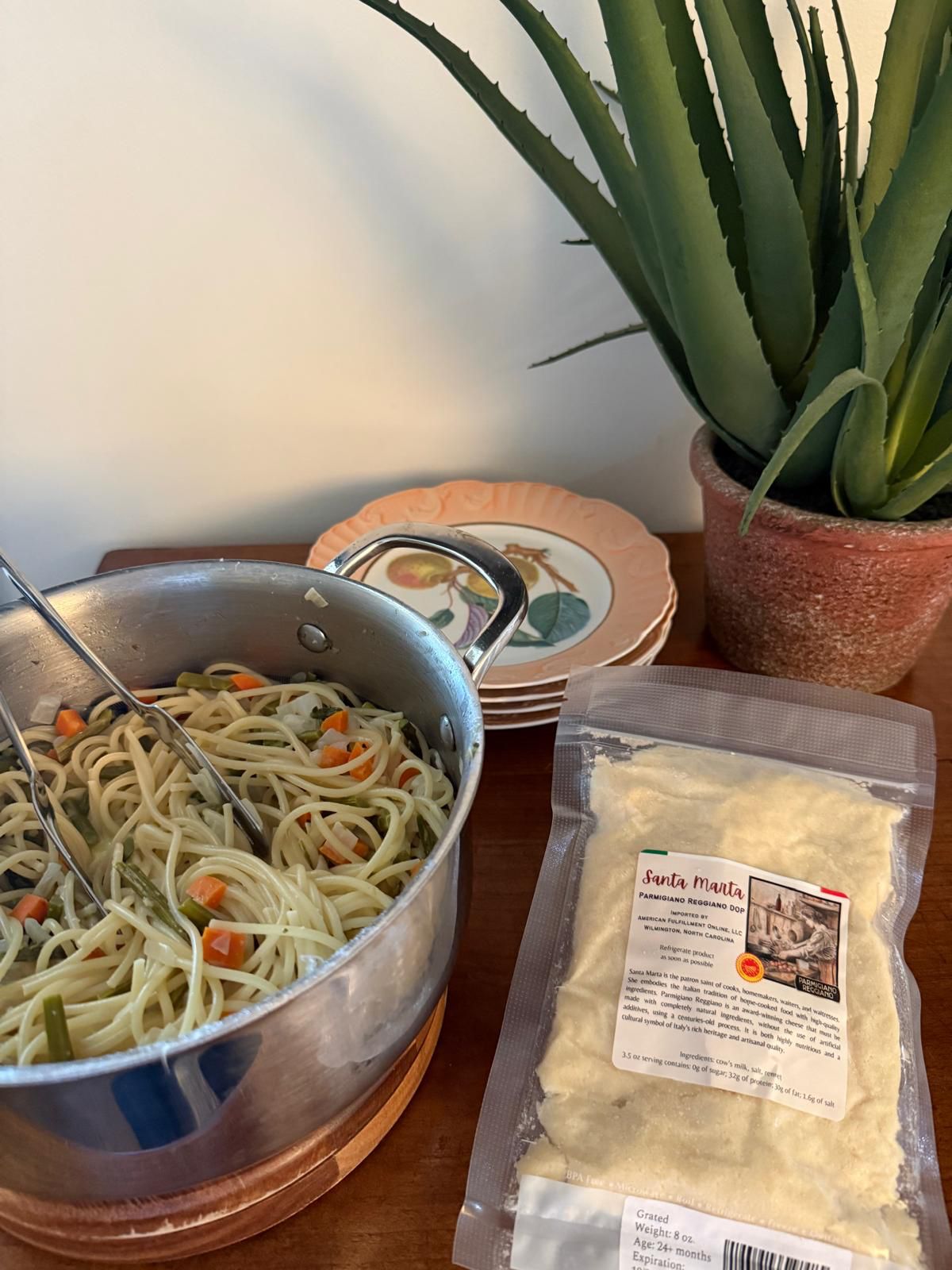 Light Veggie Pasta with Parmigiano Reggiano and Roggianella Olive Oil
