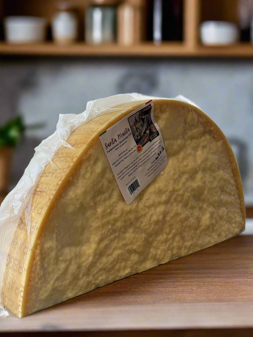 20lb cut of Santa Marta Parmigiano Reggiano Cheese