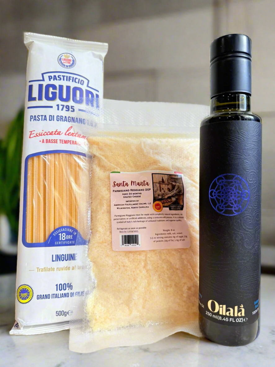 Authentic Italian Pasta Meal Kit with Linguine- Intosso Monovarietal EVOO