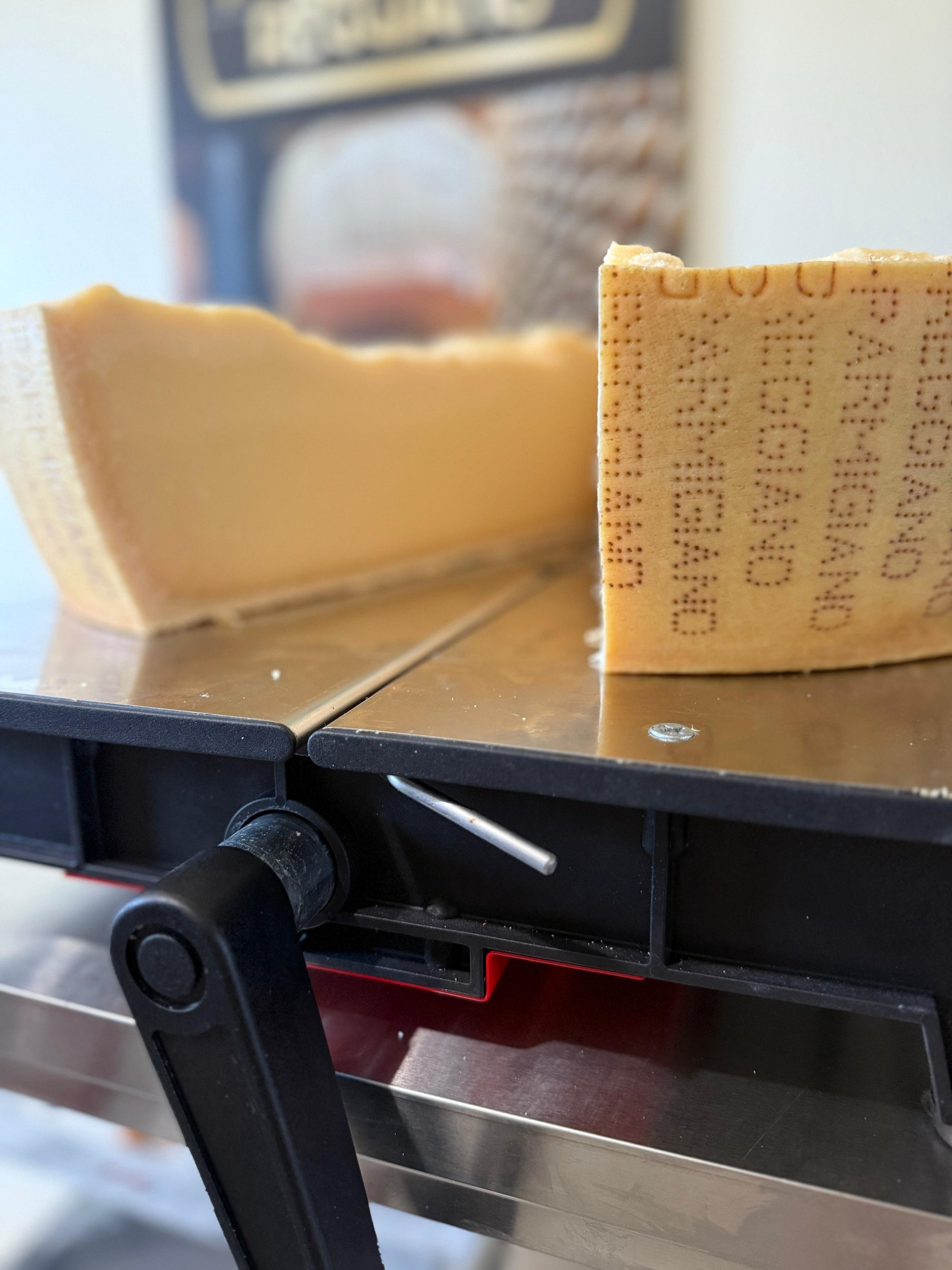 Parmesan Cheese Cuts on Cheese Slicer