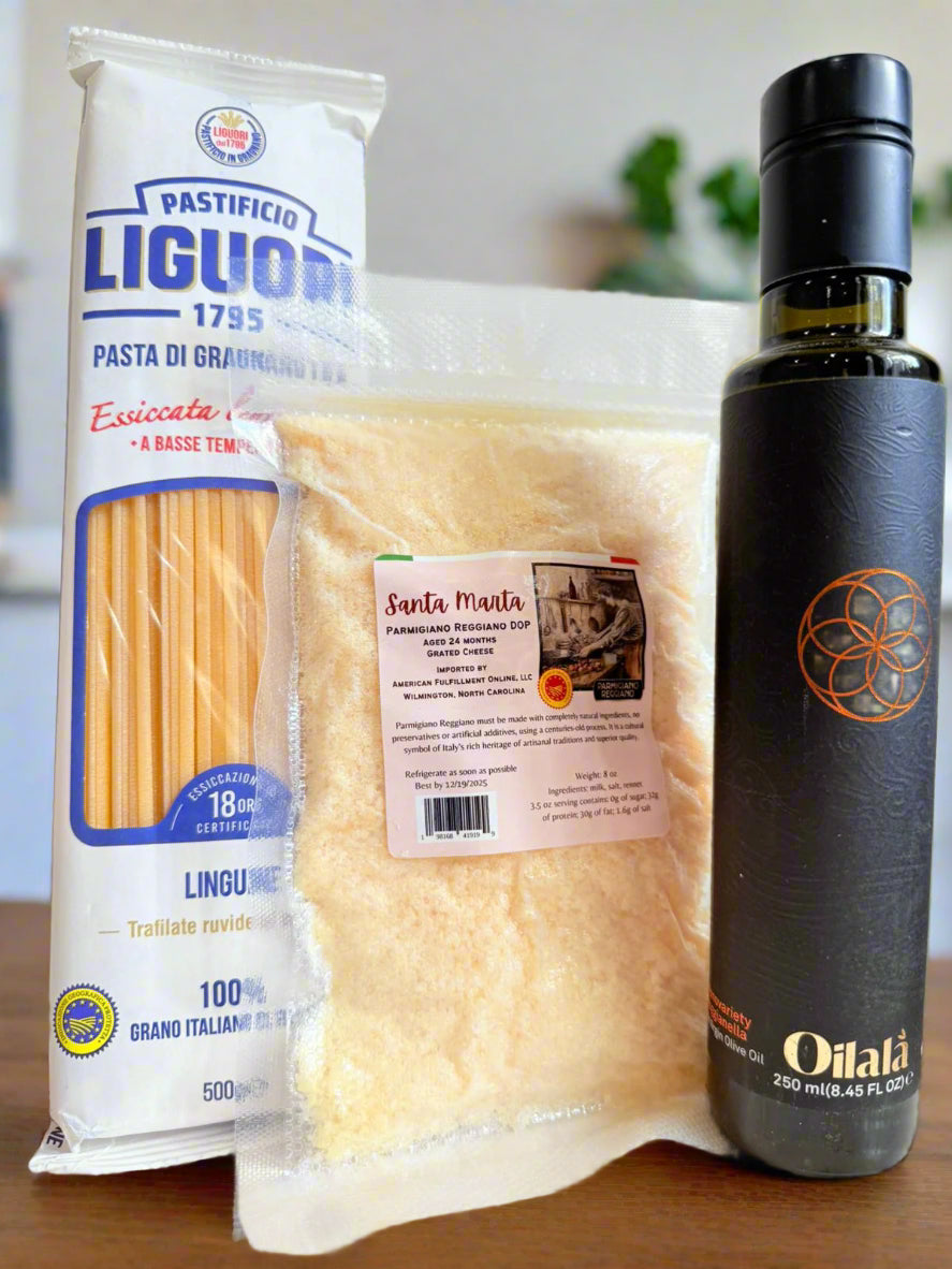 Authentic Italian Pasta Kit with Linguine- Roggianella Monovarietal EVOO