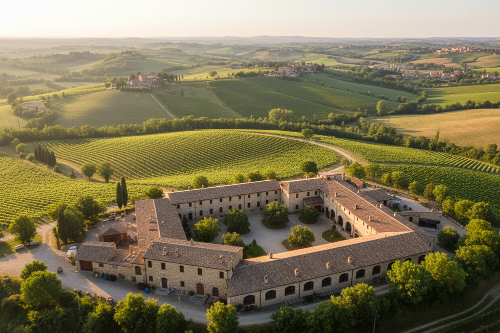 lambrusco winery in the hills of reggio emilia